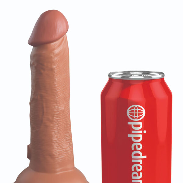 King Cock Elite 6 Inch Vibrating Silicone Dual Silicone Dual Density Cock - Tan