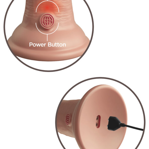 King Cock Elite 8 Inch Vibrating Silicone Dual Density Cock - Light