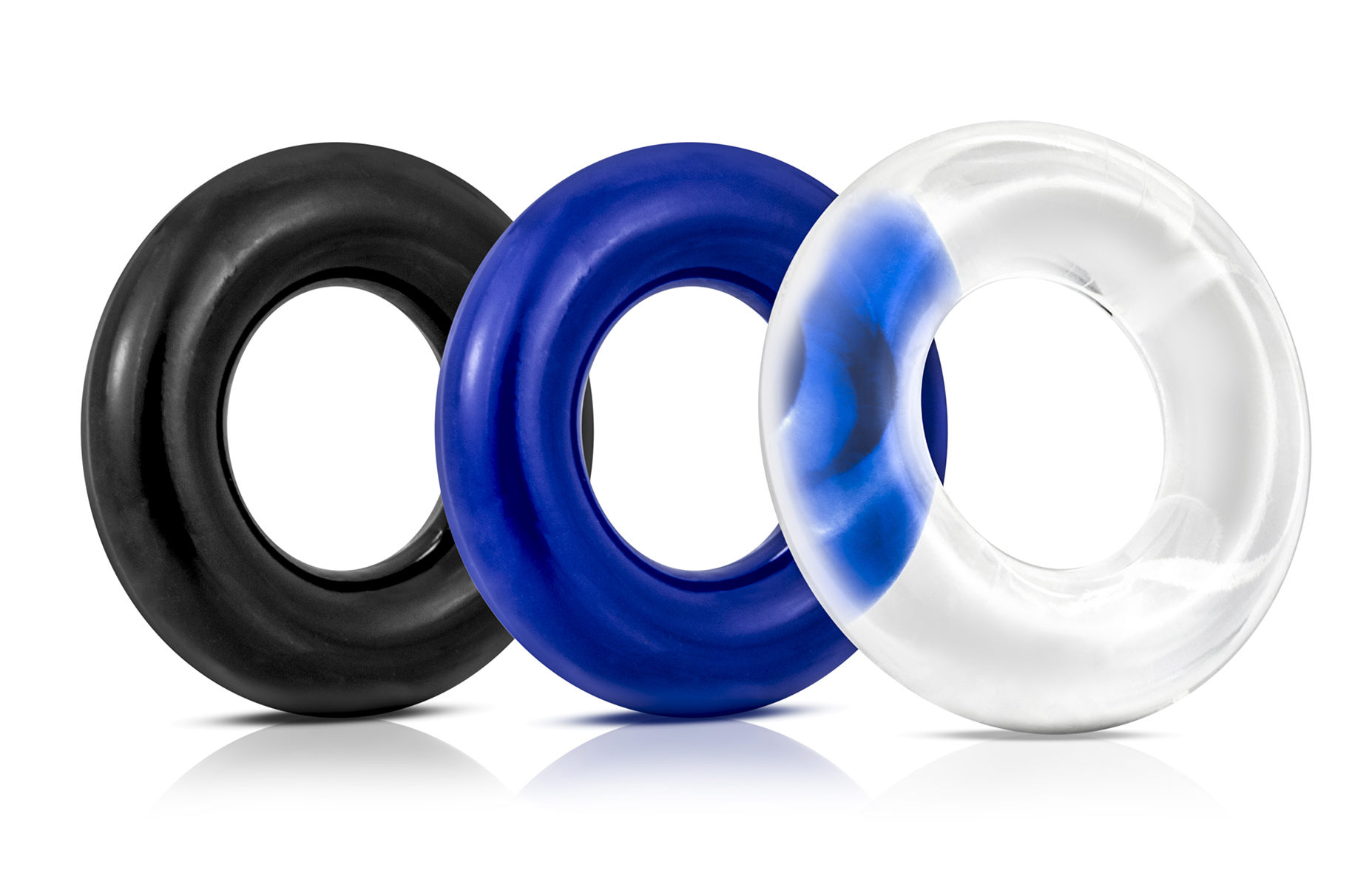 Perform like the stud you are! These Stay Hard Rings are a simple seductive add on to prolong your erection so you can prolong your sessions with your partner! Stay Hard cock rings provide amazing benefits as these can be used around the shaft or both the shaft and testicles to increase both your size and stamina. Stay Hard Donut cock rings are also made of body safe and super sretchy Elastomer for your safety and hygiene during your intimate play. So pick up this Elastomer Donut Ring by Blush tonight