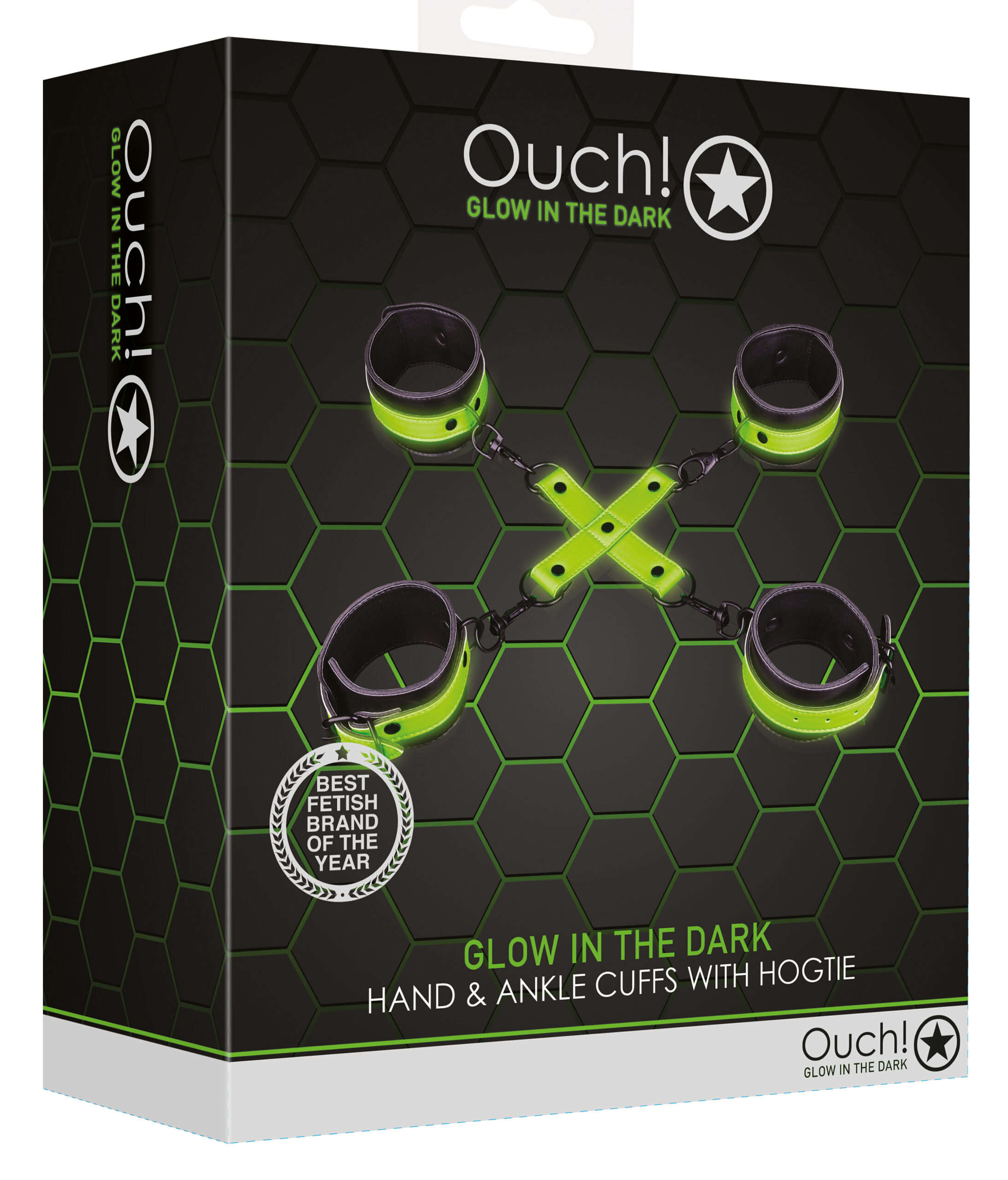 Hand and Ankle Cuffs With Hogtie - Glow in the Dark