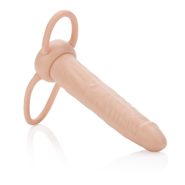 The ultimate dual penetrator. Let him fill all of your desires when he straps on the accommodator for double action sex. The perfect companion to accommodate dual penetration. Slim sturdy life-like dong with a dual support system for control and comfort.