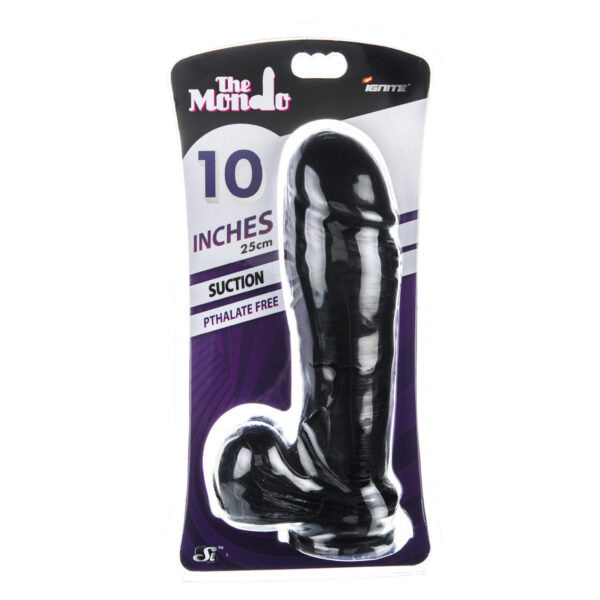 10" Thick Cock W/balls & Suction - Black