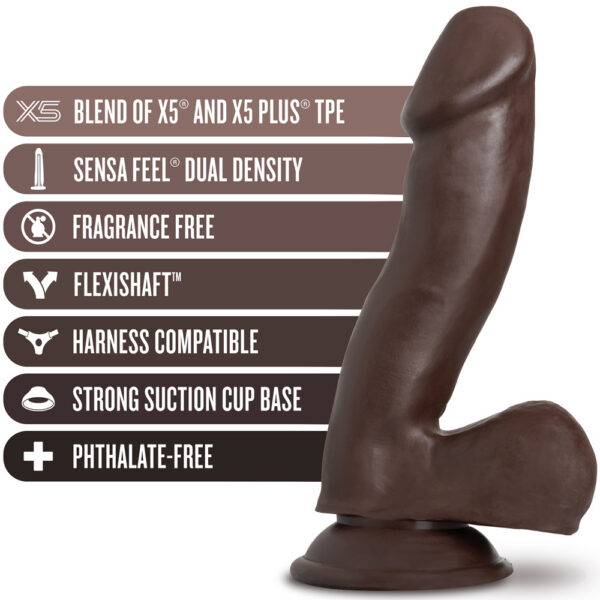Au Naturel - Troy - 6 Inch Dildo - Chocolate