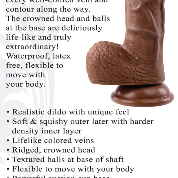 Realistic Dildo - 8 Inches - Dark
