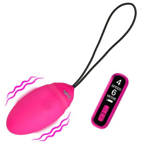 Vibrating Silicone Egg With Digital Remote - Pink
