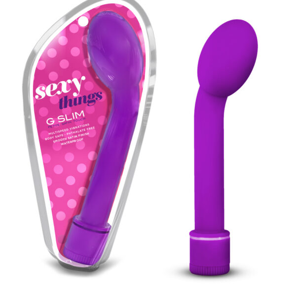 The G Slim Petite was designed with the female anatomy in mind. Its sleek bulbous head is angled for intense g-spot stimulation. The G Slim Petites size means you can put it in your bag and take it wherever you go. The motor enough power to give the most intense orgasms every time. A smooth satin finish so it glides over you. Tantalizing you with its silky touch.