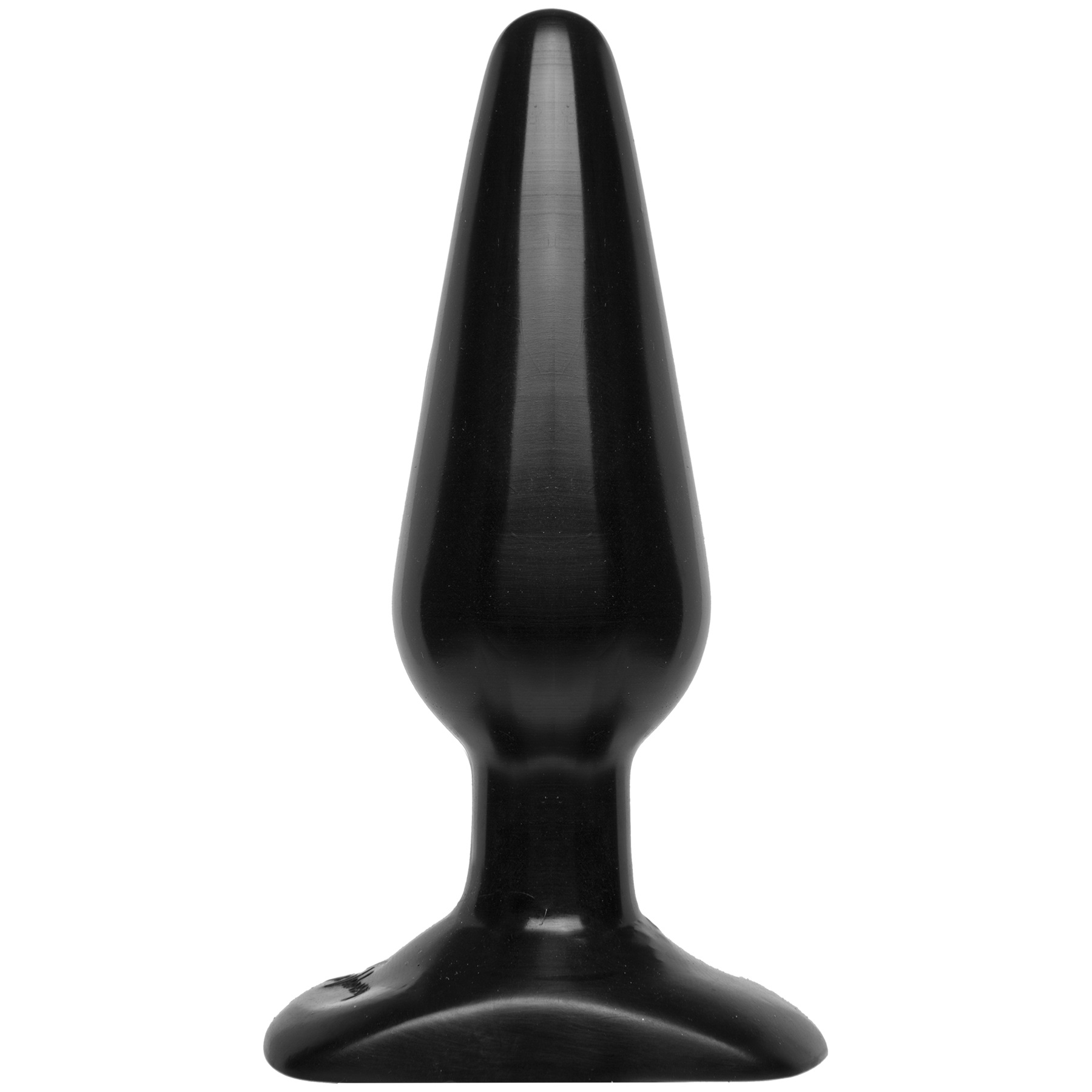 with 5 inches of girth. The tapered body gives a comfortable feeling and flared base holds the toy secure. Made from PVC