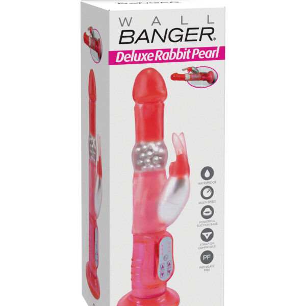 Powerful suction cup base holding the dong securely in place you will feel thrilling stimulation right where you want it. The spinning pleasure pearls switch direction and massage deep inside while the vibrating clit stimulator tickles your sweet spot.