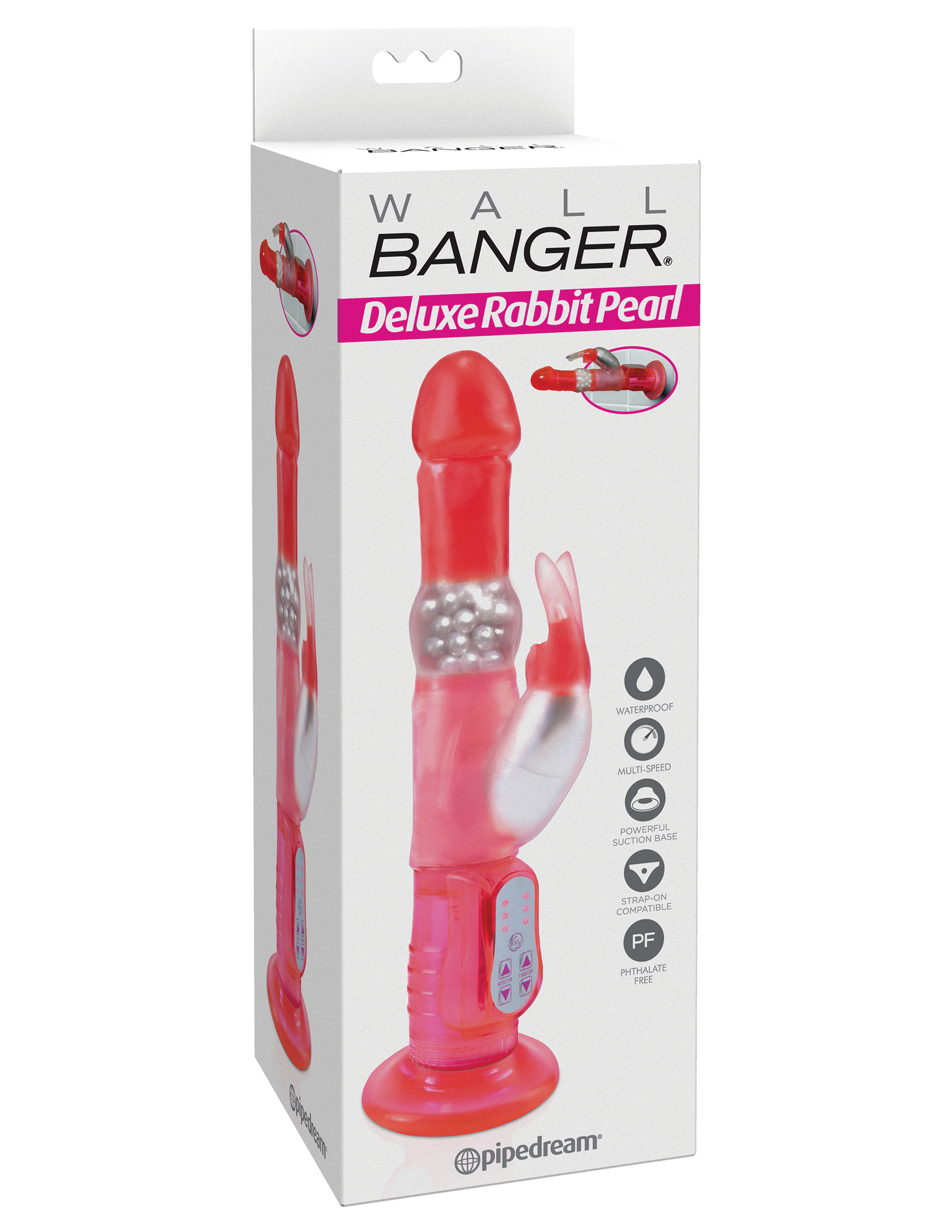 Powerful suction cup base holding the dong securely in place you will feel thrilling stimulation right where you want it. The spinning pleasure pearls switch direction and massage deep inside while the vibrating clit stimulator tickles your sweet spot.