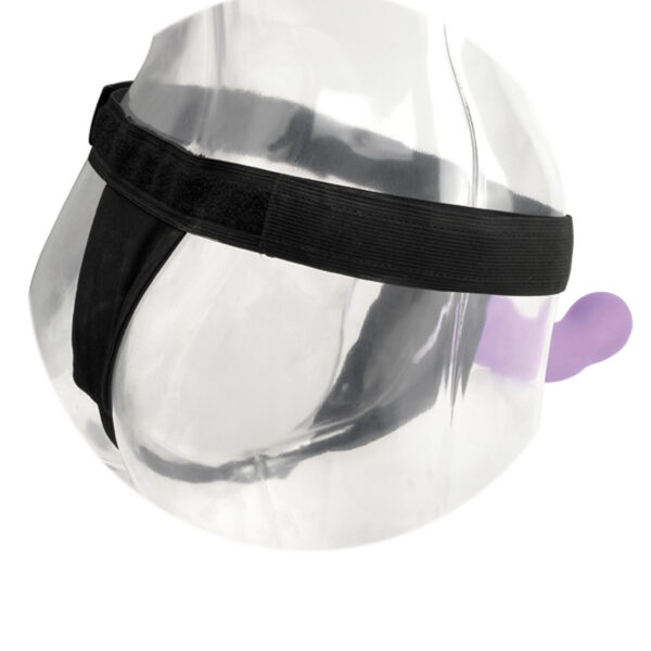 Finally a universal harness designed with comfort and flexibility in mind. The Universal Breathable Harness is made from a super-soft combo of spandex and lycra and features a comfortable elastic waistband and breathable harness body. You wont even know you are wearing a strap-on harness thanks to the lightweight material and easy-breathing fabric. The ultra-comfy harness combines form and function making it the only strap-on harness you will ever need. The Universal Breathable Harness comes with a super-stretchy silicone O-ring that accommodates a variety of your favorite strap-on dildos. Unlike most leather or vinyl harnesses the material feels just like your favorite cotton panties and breathes easily when the action heats up. Theres no chafing rubbing or discomfort to the body.