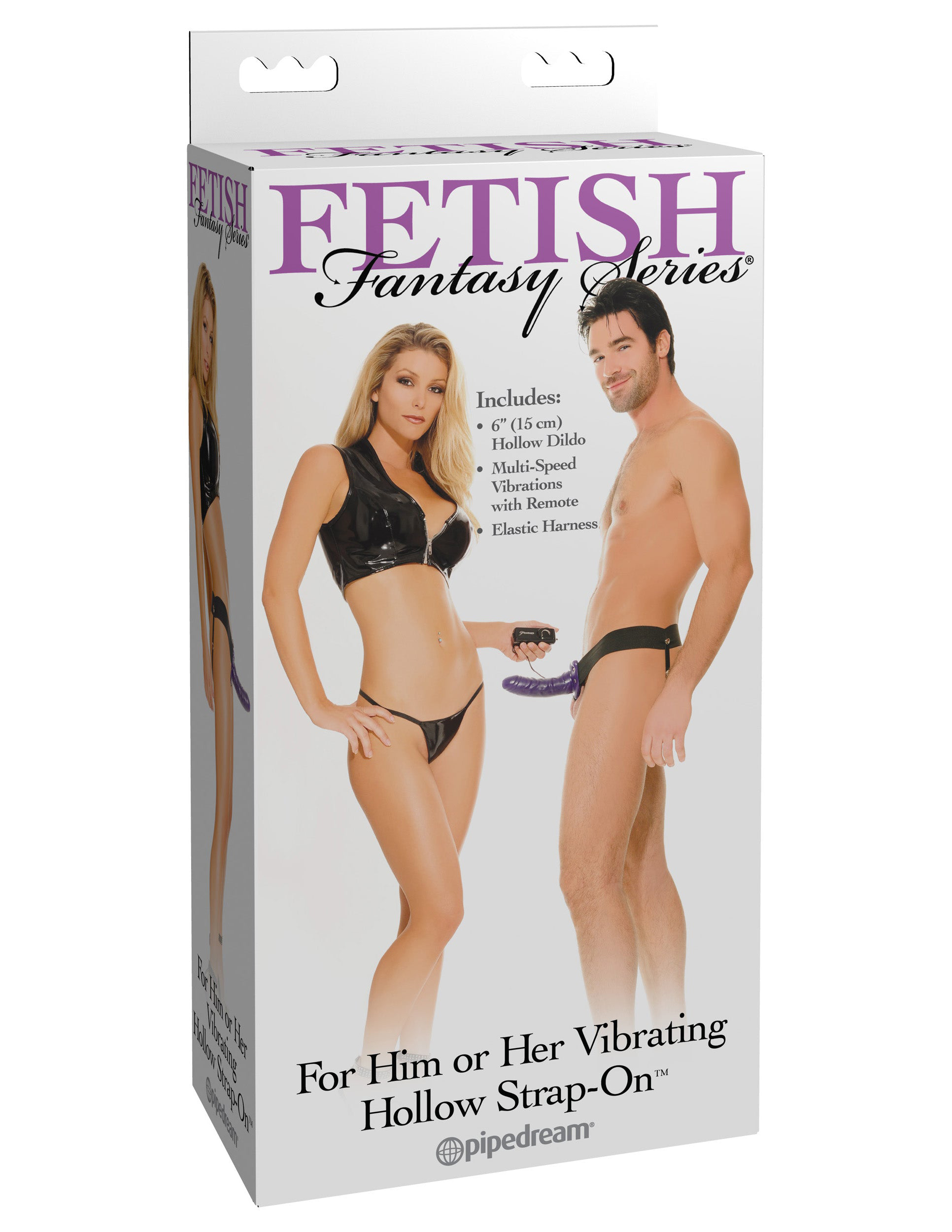 Fetish Fantasy Series for Him or Her Vibrating Hollow Strap-on - Purple - Image 4