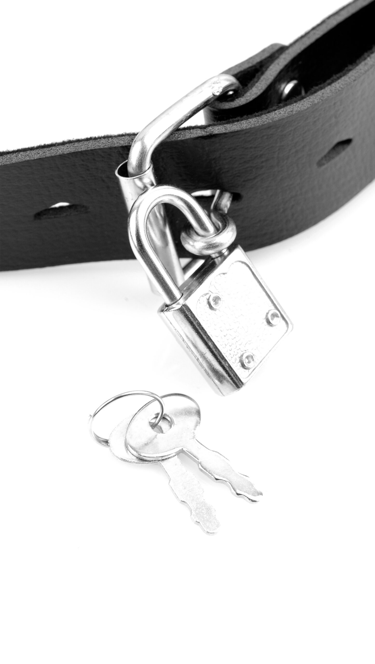 in-your- face pleasure. The leather straps and buckle easily adjust to fit most sizes