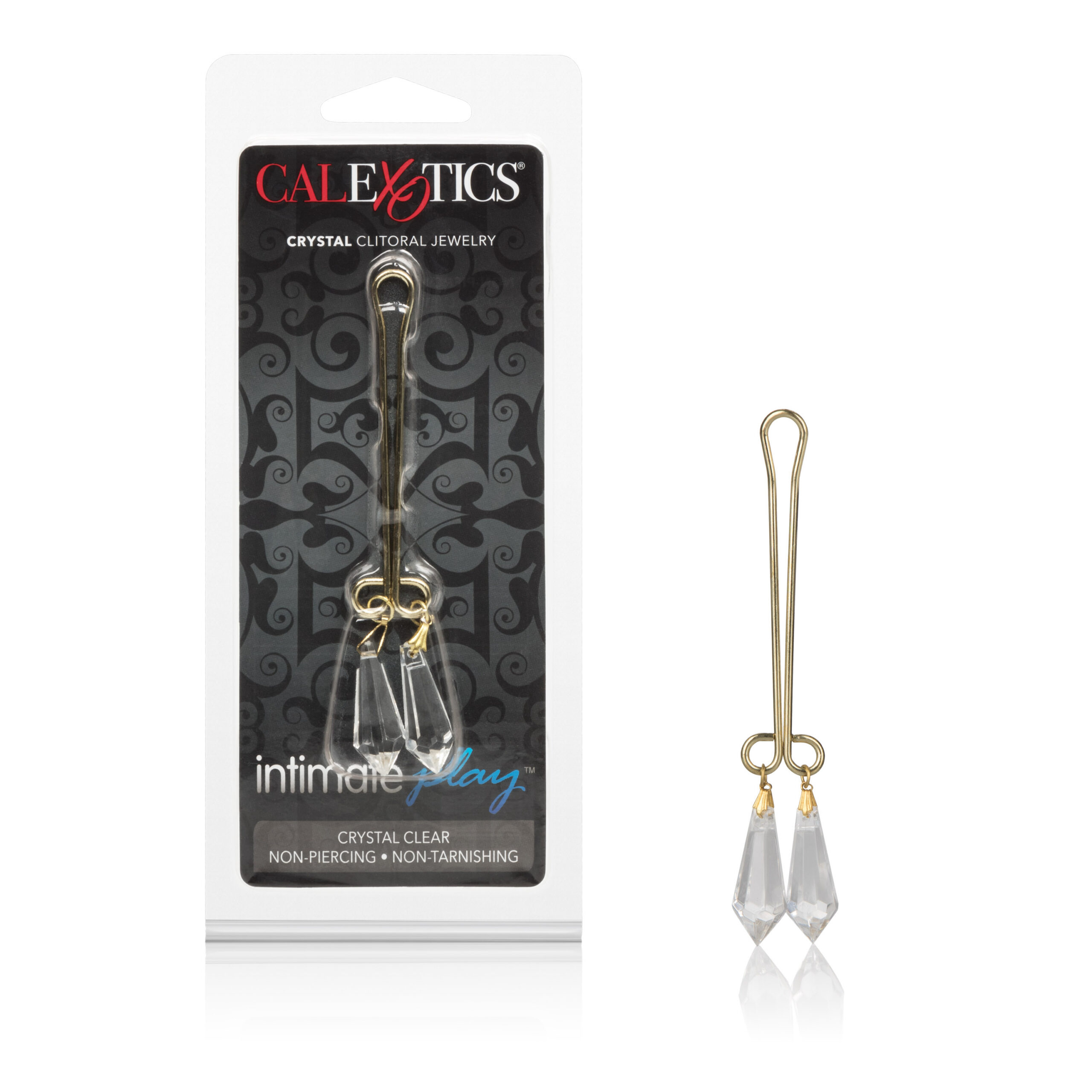part the outer labia and slip the clitoral clip behind the clit until a snug