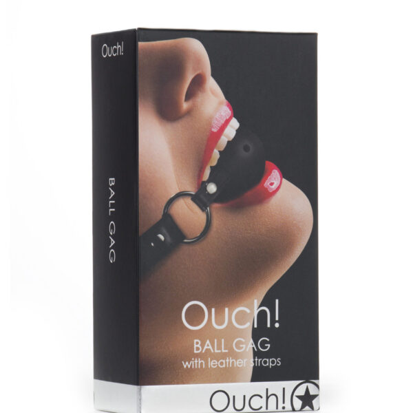 Ball Gag With Leather Straps - Black