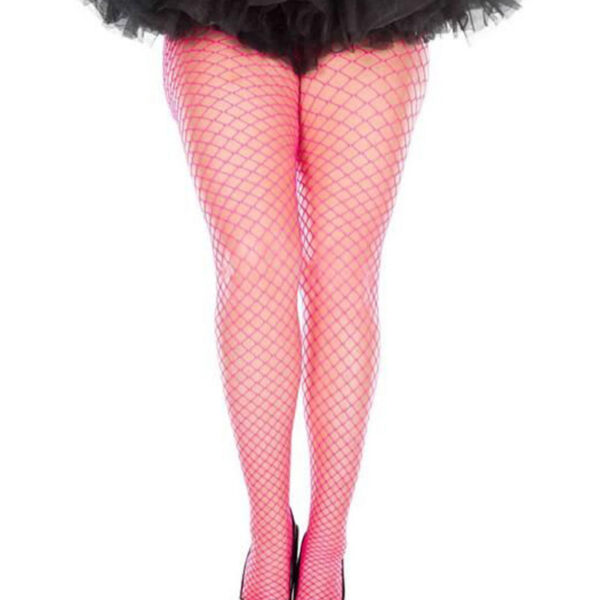 Mini Diamond Net Spandex Pantyhose - Queen Size - Hot Pink