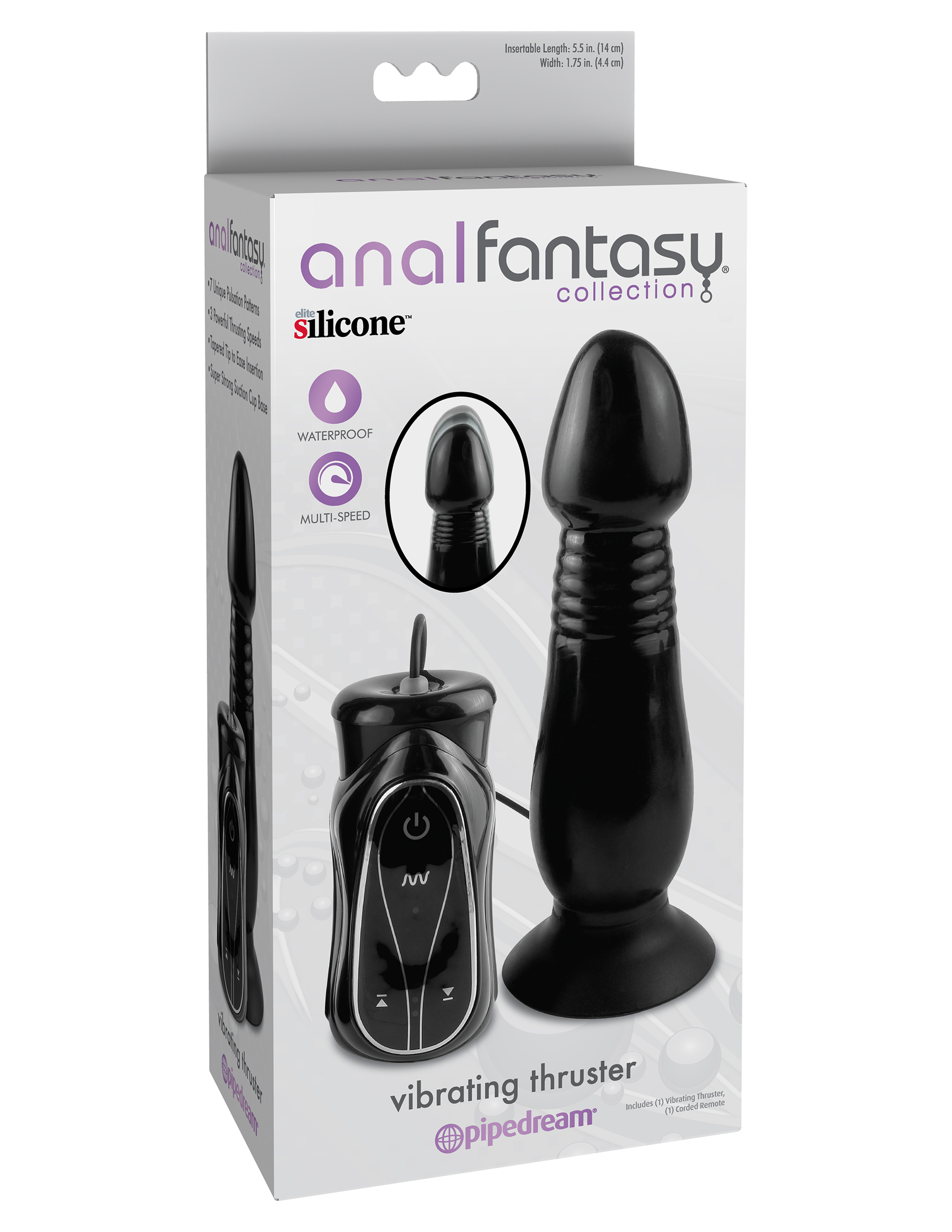Anal Fantasy Collection Vibrating Thruster - Black - Image 3