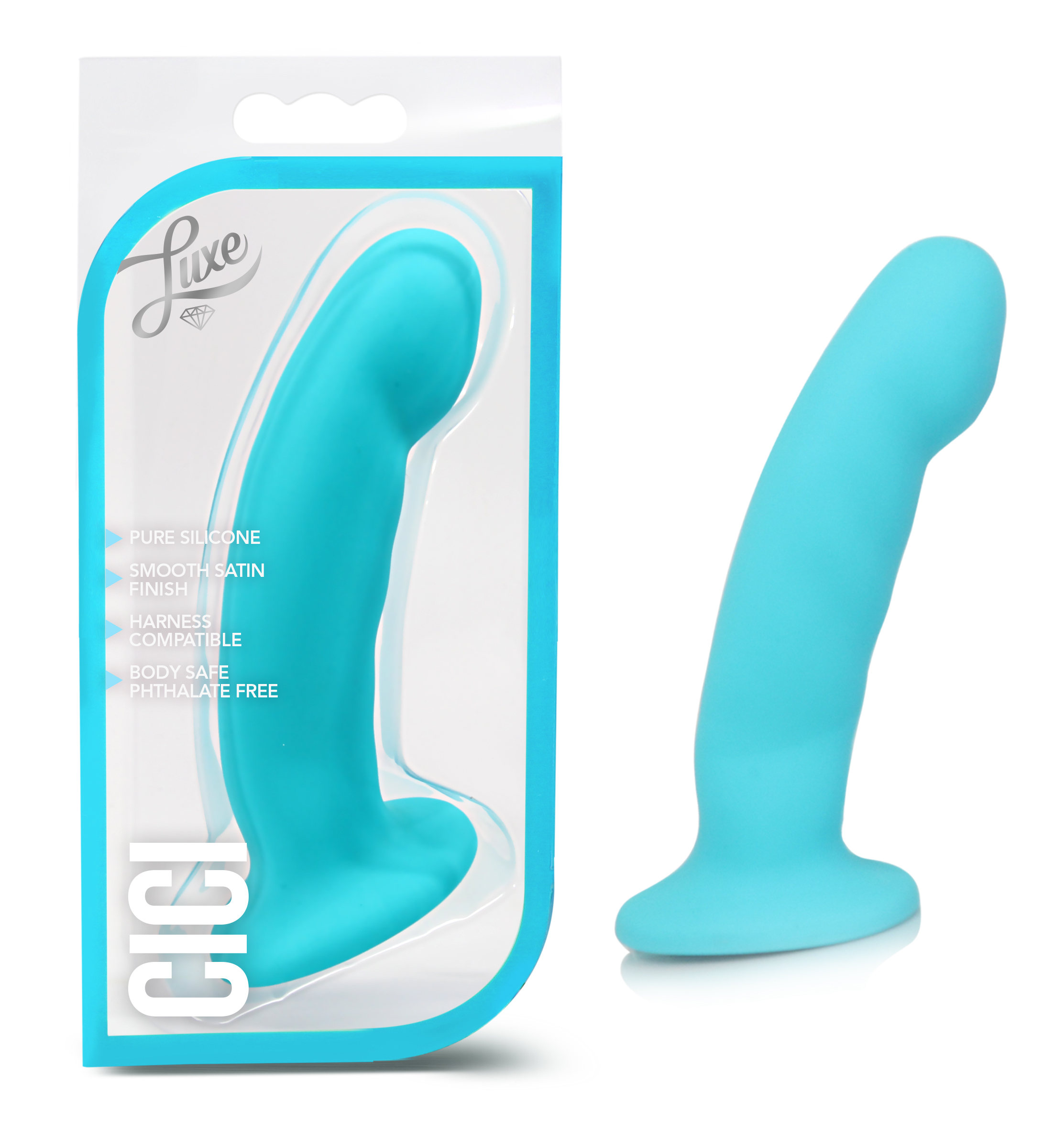 Cici is made of pure silicone with a satin smooth finish that is hypoallergenic and phthalates free for safe fun. Cici gets sensuously slippery when wet and was designed to give you the utmost in pleasure. This beautifully hand sculpted G-spot searching dong has subtle ridges and a bulbous head to intensify every thrust and everything in between. The base is perfect for a harness or to rest in between your fingers for one wild ride. Whether you are alone or with your partner you will whispering then yelling yes yes.