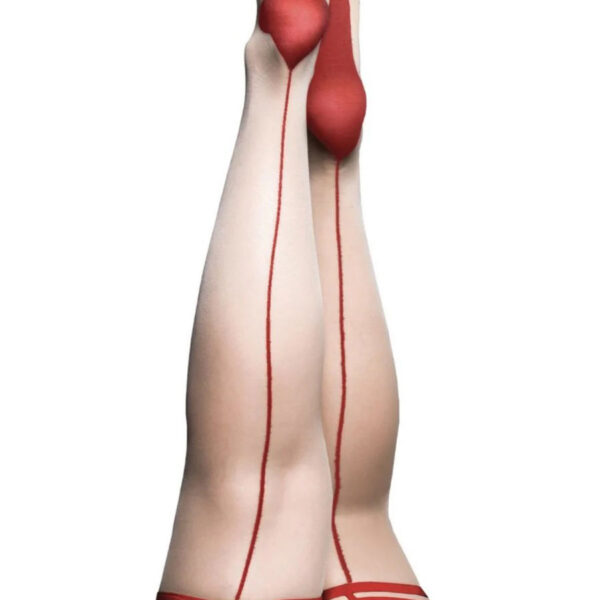 Whitney -Red Back Seam Thigh High - Size a - Nude
