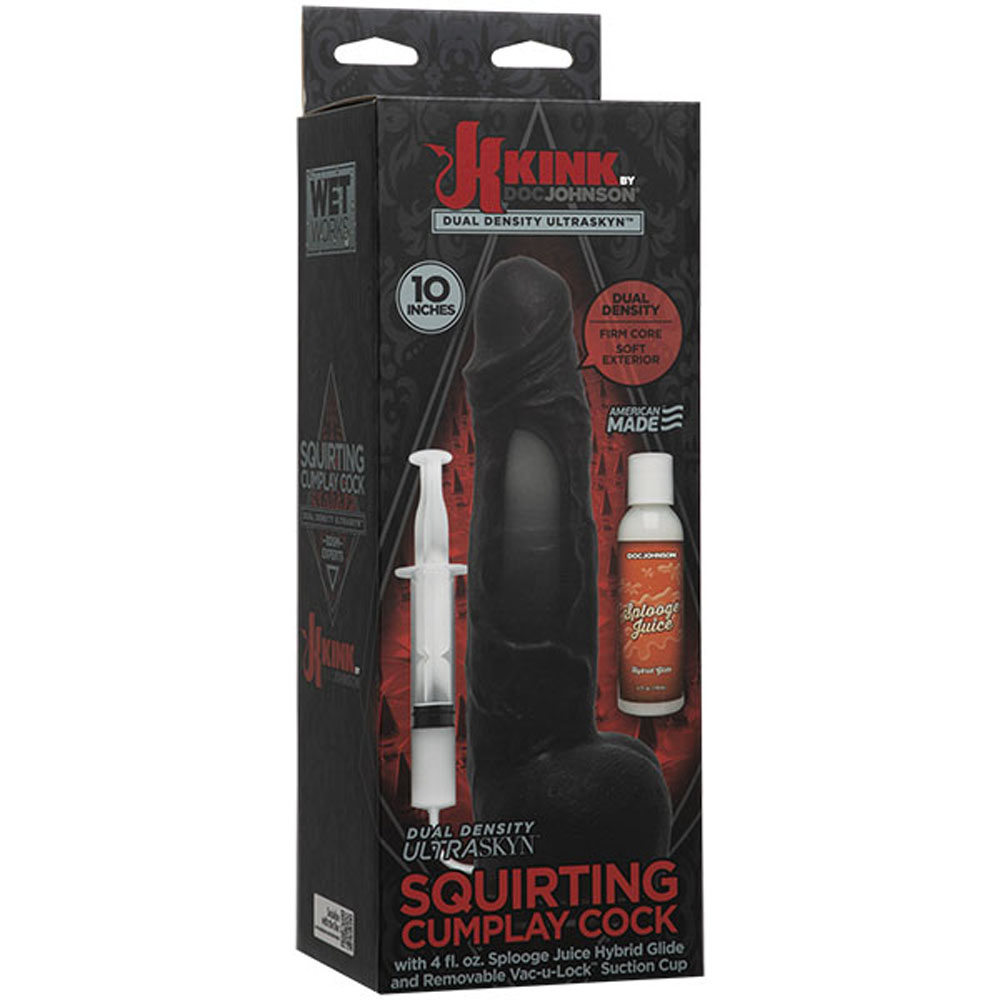 Kink - Wet Works - 10 Inch Dual Density Ultraskyn Squirting Cumplay Cock With Removable Vac-U-Lock Suction Cup