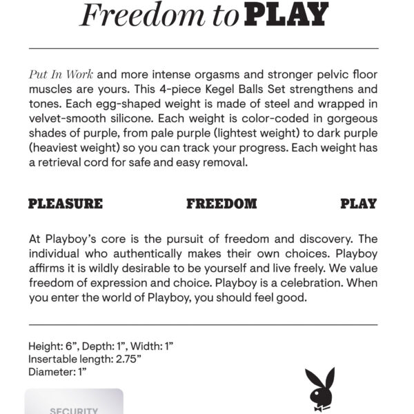 Playboy Pleasure - Put in Work - Kegel Balls Set - Acai Ombre