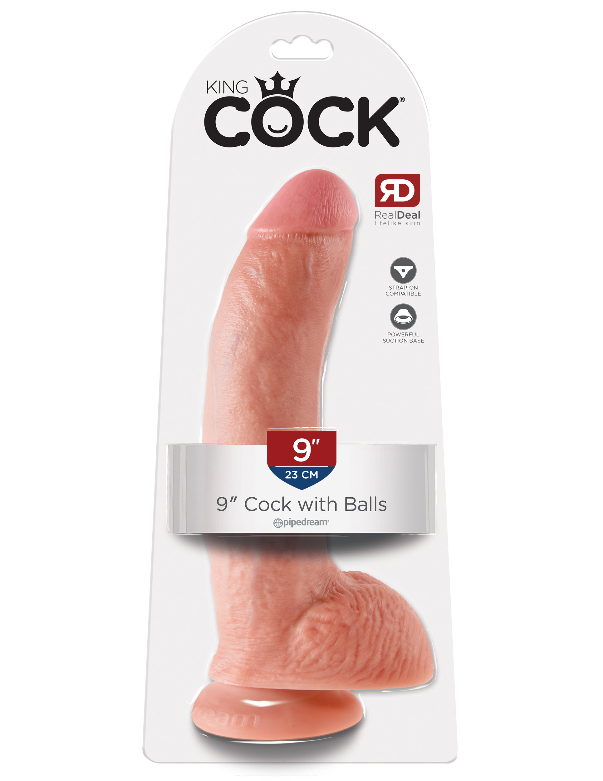 King Cock 9-Inch Cock With Balls - Flesh - Image 5