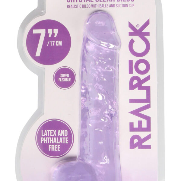 7 Inch Realistic Dildo With Balls - Purple