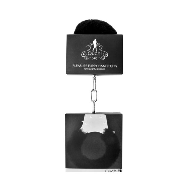 Pleasure Furry Handcuffs - Black