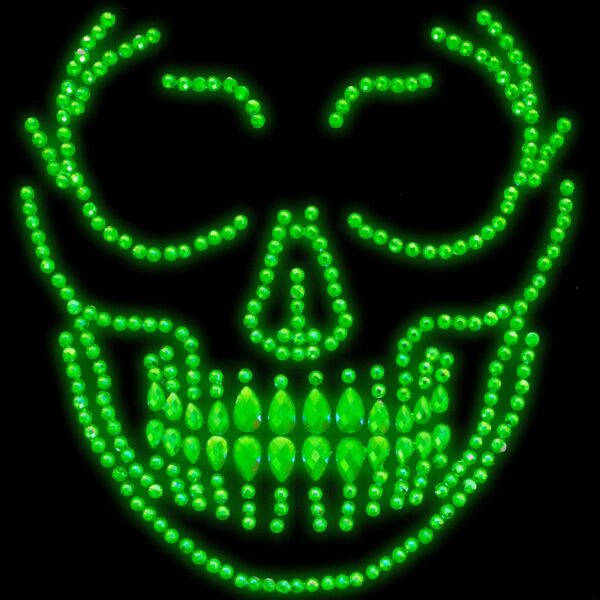Glow in the Dark Skull Face Jewels Sticker