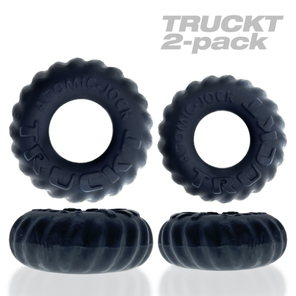 Truckt 2 Piece Cockring Set Atomic Jock - Night Black