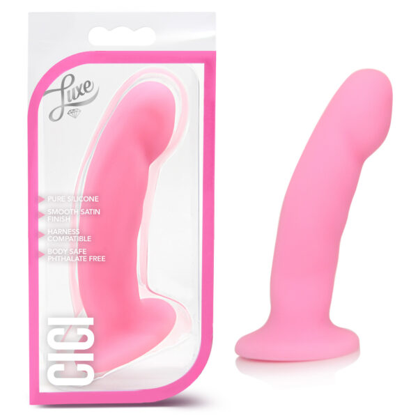 Cici is made of pure silicone with a satin smooth finish that is hypoallergenic and phthalates free for safe fun. Cici gets sensuously slippery when wet and was designed to give you the utmost in pleasure. This beautifully hand sculpted G-spot searching dong has subtle ridges and a bulbous head to intensify every thrust and everything in between. The base is perfect for a harness or to rest in between your fingers for one wild ride. Whether you are alone or with your partner you will whispering  then yelling yes yes.