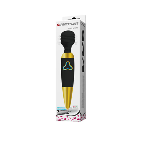 Pretty Love Body Wand With Led Light - Black and Gold