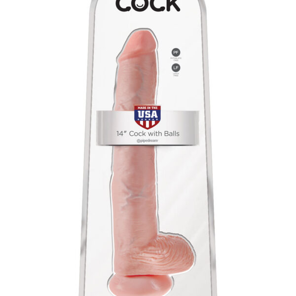 King Cock 14 Inch Cock With Balls - Light