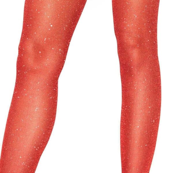 Lurex Shimmer Tights - One Size - Red
