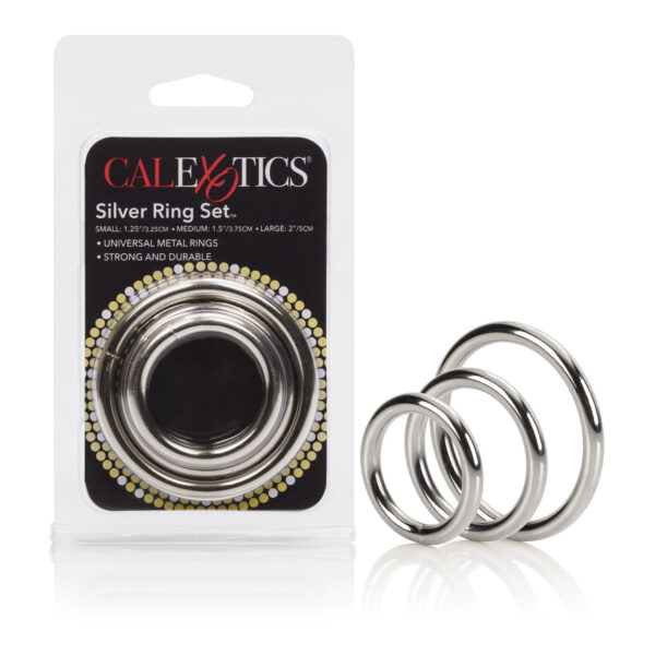 Metal adornment rings Steel with silver plating