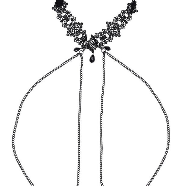 Lace Collar With Nipple Ties