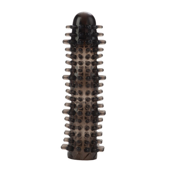 Endorsed by Dr. Joel Kaplan. Soft and stretchy sleeve adds girth and length. Textured and nubbed for added stimulation. Trim for a custom fit. Totally reversible.