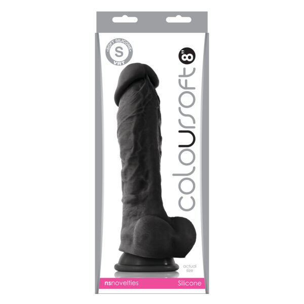 Coloursoft 8" Soft Dildo - Black