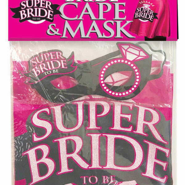 Super Bride Cape and Mask - Hot Pink/black
