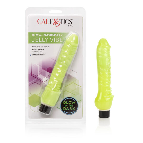 Soft and pliable Jelly vibes that glow-in-the dark. Multi-speed
