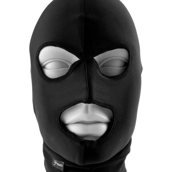 Keep your submissive incognito with this spandex 3-hole hood. This comfortable open-mouth and eyes hood is designed to stretch completely over the head while the lightweight fabric makes breathing and hearing a snap. Best of all your subject can still see and you still have access to their mouth.