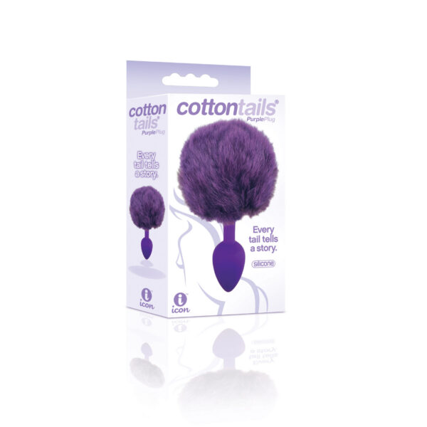 The 9's Cottontails Silicone Bunny Tail Butt Plug  - Purple