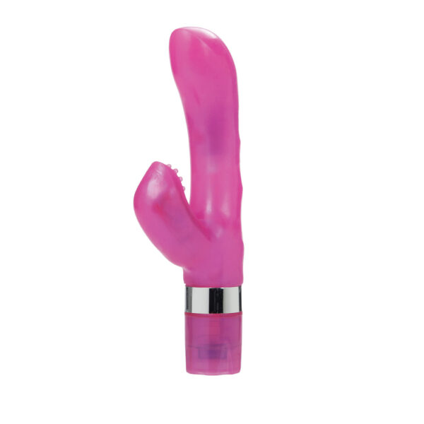 Dual motors for the ultimate in feminine arousal. Contoured vibrating tip for optimum G-spot arousal. Vibrating clitoral stimulator with pleasure nubs. 3 powerful ascending speeds.
