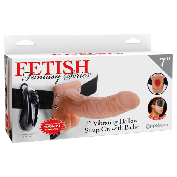Fetish Fantasy Series 7-Inch Vibrating Hollow Strap-on With Balls - Flesh
