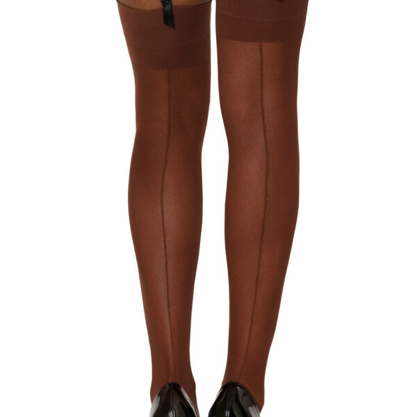 Seam Back Thigh High - One Size - Espresso