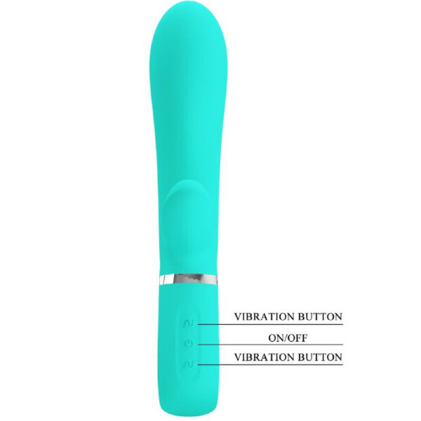 Thomas Super Soft Silicone Rabbit Vibrator - Turquoise