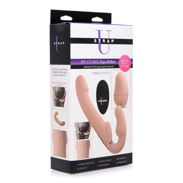 World's 1st Remote Control Inflatable Ergo-Fit Strap-on - Flesh