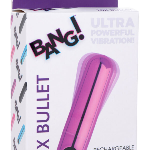 10x Rechargeable Vibrating Metallic Bullet - Purple