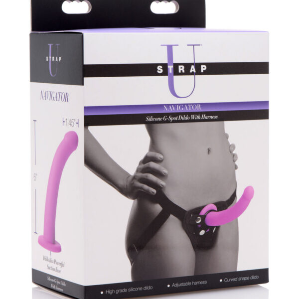 Navigator Silicone G-Spot Dildo With Harness