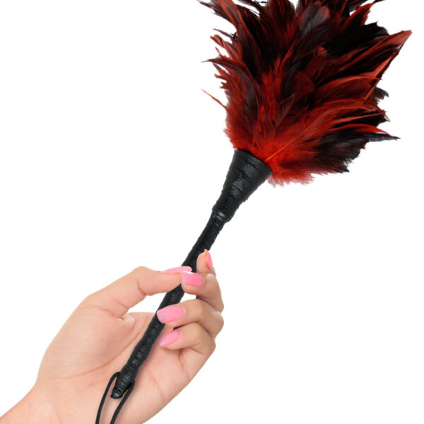 Clean and polish all the right spots with this Frisky Feather Duster.  Let the soft seductive feathers tease tickle and titillate you  with each sexy stroke. Your partner will never complain  about cleaning up again.