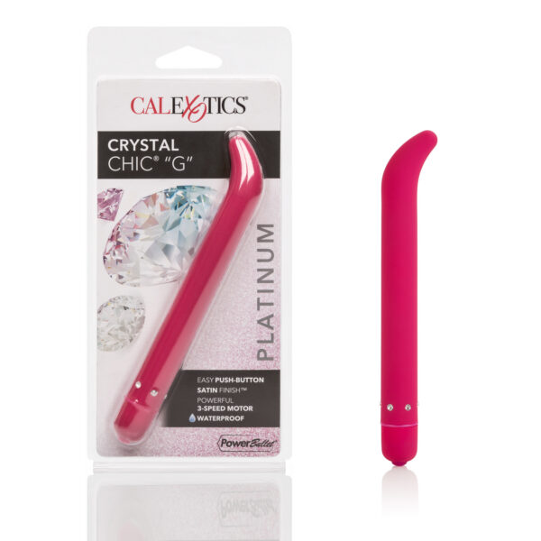 Elegant super slim discreet massager adorned with genuine high quality crystals. Advanced electronics for 14 hours run-time on low speed 7 hours on high speed